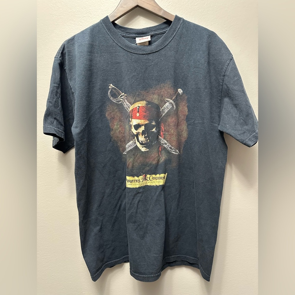 Vintage Pirates Of The Caribbean Curse Of The Black Pearl Tee Shirt Disney